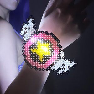 LASR Press Start Light Up Pendant Rave Kandi Bracelet
